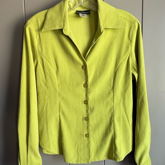 Harve Benard Petites by Benard Holtzman Neon Chartreuse Green Blazer - Picture 1 of 8